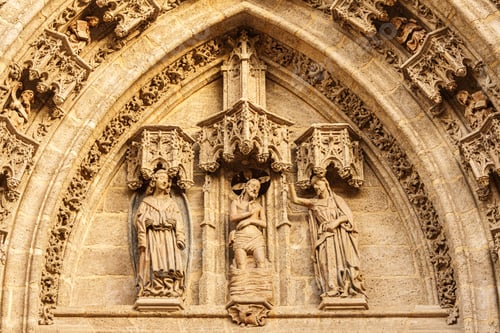 Preview: Baptismal portal on the west facade of the Seville Cathedral