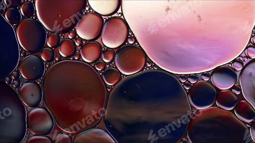 Preview: Abstract Colorful Food Oil Drops Bubbles and spheres Flowing on Water Surface