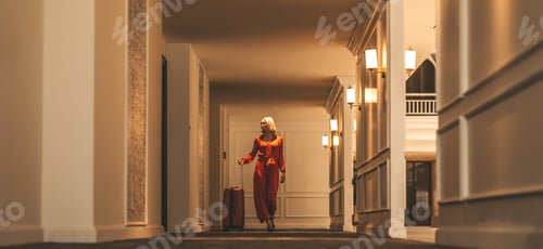Preview: Best part of your journey. Attractive businesswoman arriving at luxury hotel.