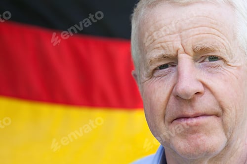 Preview: Senior man and and german flag