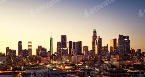 Preview: Downtown Los Angeles skyline at sunset