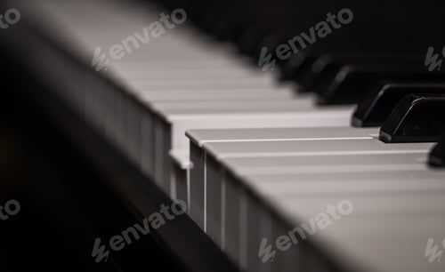 Preview: piano keys close-up, musical instrument