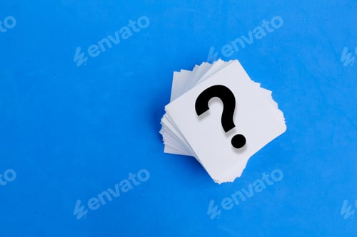 Preview: white paper with a question mark or question mark.