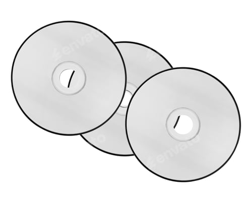 Preview: compact discs on a white background