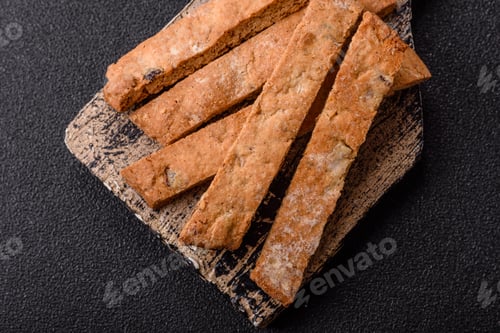 Preview: Biscotti or cantuccini biscuits, a crispy sweet Italian pastry. Biscotti dessert
