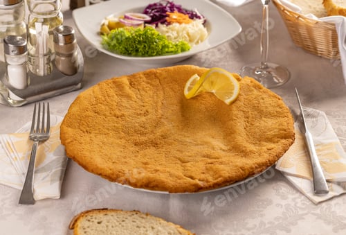 Preview: Schnitzel decorated with lemon