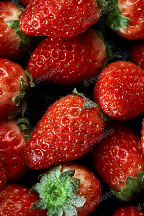 Preview: Fresh ripe perfect strawberry - Food Frame Background