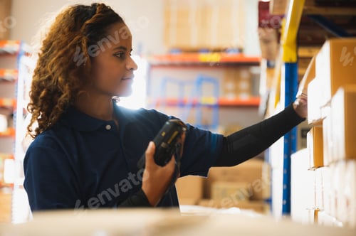 Preview: worker person working in warehouse, logistic transportation shipping industry storage