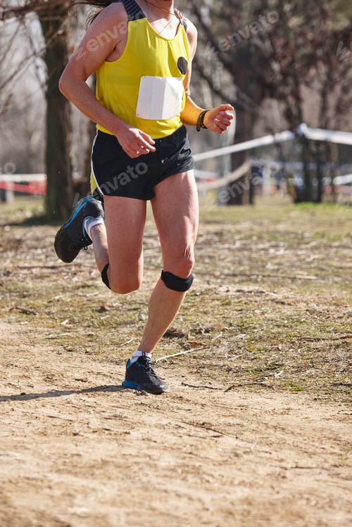 Preview: Cross country male runner on a race. Healthy exercise