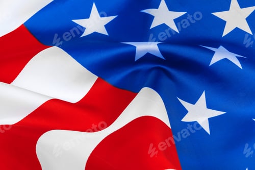 Preview: Close-up of waving American flag