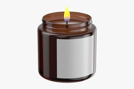 Preview: Amber Jar Candle with Blank Label