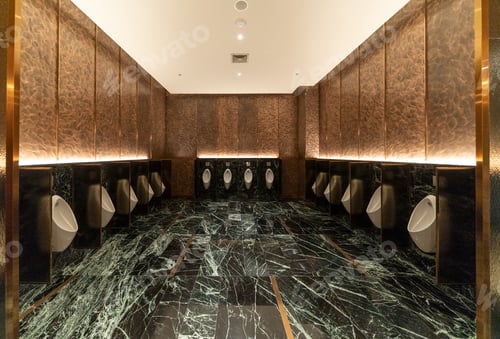 Preview: Public toilet, restroom. Interior decoration design