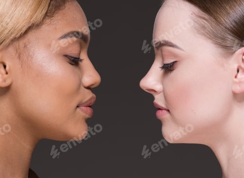 Preview: Women black and white skin ethnic beauty cosmetic skin care