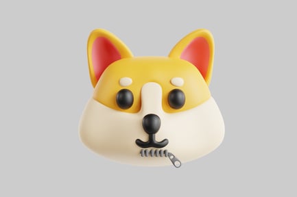 Preview: Cartoon dog zipped mouth