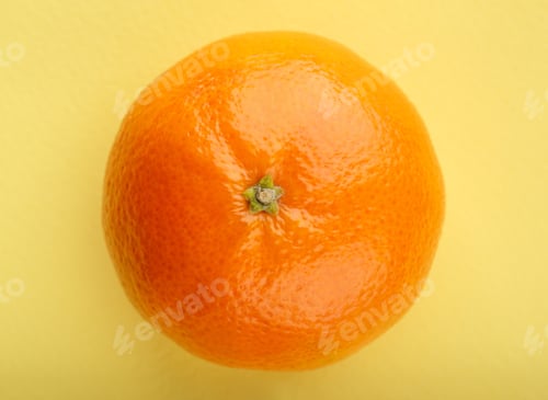 Preview: Ripe Mandarin Close-Up On A White Background. Tangerine Orange. Colorful Food And Drink Still Life