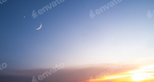 Preview: Islam moon star night isra miraj namaz sunset