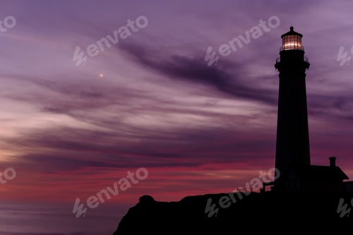 Preview: Pigeon Point Lighthouse at sunset, built in 1871
