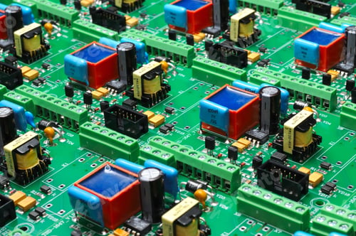 Preview: Many green PCB microcircuit board