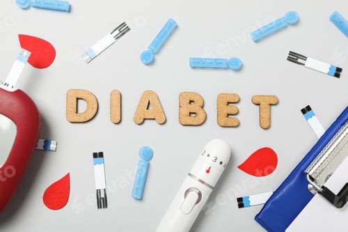 Preview: Necessary elements for diabetes, top view.