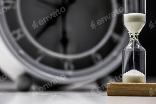 Preview: table clock with sand closeup