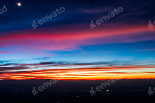 Preview: colorful dramatic sky with cloud at sunset.