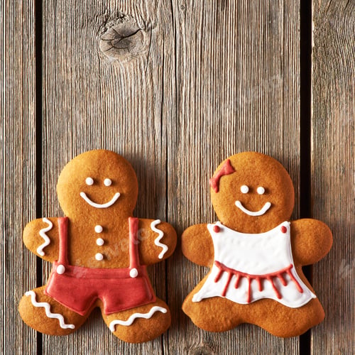 Preview: Christmas homemade gingerbread couple cookies