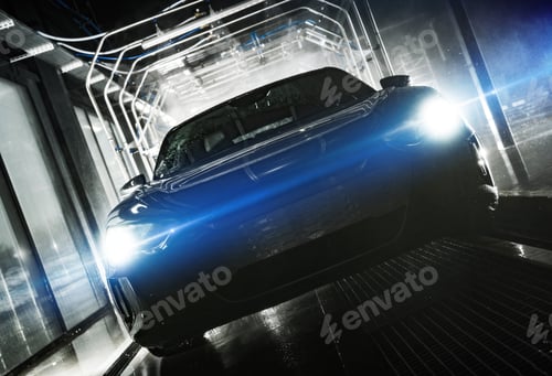 Preview: Futuristic Vehicle Inside a Touchless Car Wash