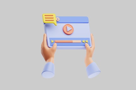 Preview: Hands holding video player interface