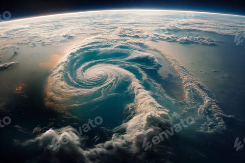 Preview: An aerial view of the swirling clouds of the typhoon - DGi