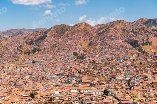Preview: Cusco cityscape with Andes mountains.