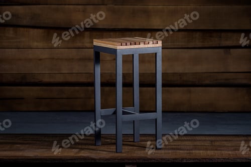 Preview: Closeup of a bar stool in loft style