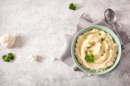 Preview: mashed cauliflower with butter. ketogenic paleo diet side dish