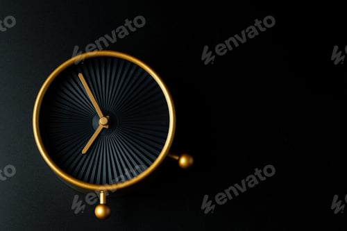 Preview: Alarm clock close up on black background