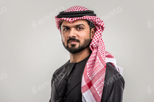Preview: Man in Traditional Headdress Looking at Camera
