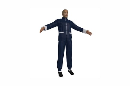 Preview: Figure man in navy tracksuit with outstretched arms