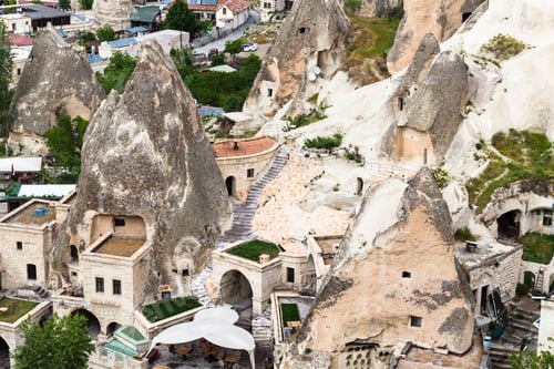 Preview: urban houses in rock-cut caves in Goreme town