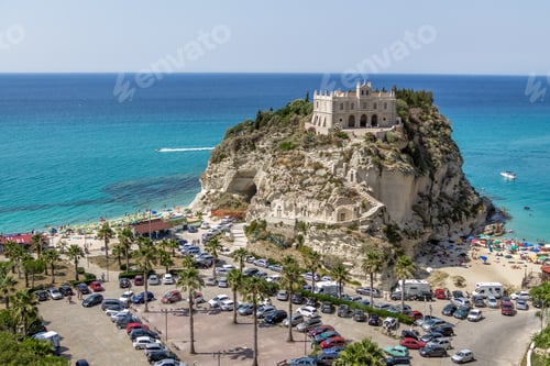 Preview: Aerial view of Santa Maria dell'Isola Church - Tropea, Calabria, Italy