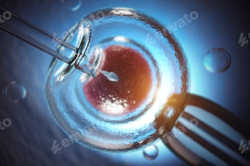 Preview: Egg Fertilization Under Microscope in Scientific Setting