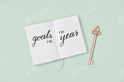 Visualização: Metas para o ano de 2023, resolução de ano novo.