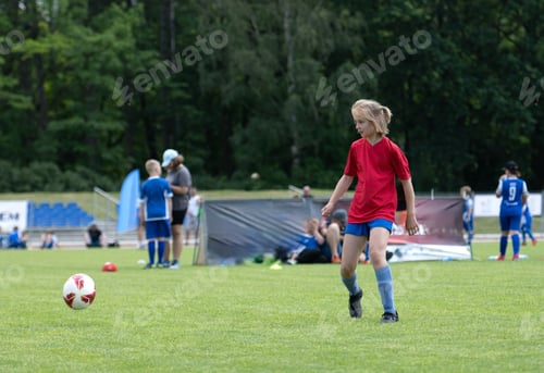 Preview: Little Girl Playing In A Soccer Match