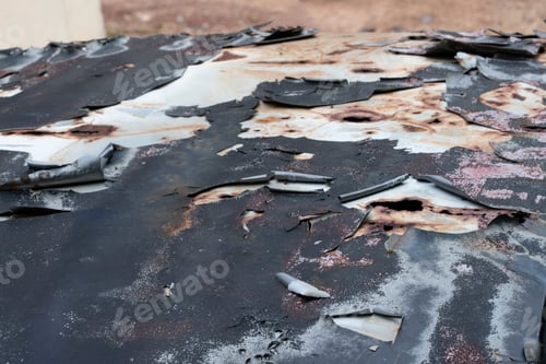 Preview: Peeled body paint from top of an old car