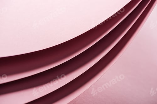 Preview: empty and colorful sheets of paper on pink background with copy space