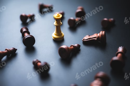 Preview: Chess pieces board game in business success leadership concept