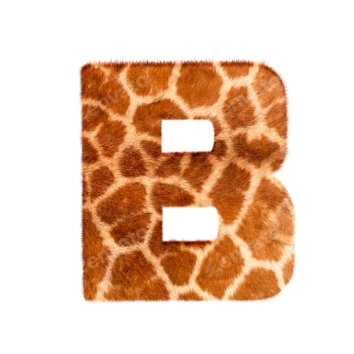Preview: Letter from giraffe style fur alphabet. Isolated on white background. With clipping path.