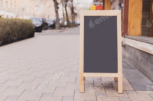 Preview: Chalkboard menu sign mockup - Copy space menu blank blackboard sign empty space for advertising