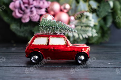 Preview: Cristmas decorations over dark background