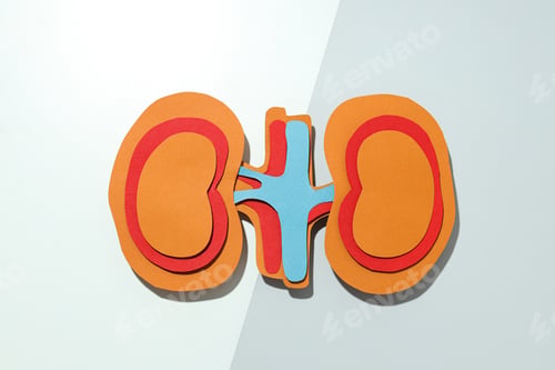 Preview: Kidneys on a light background, for National Kidney Month.