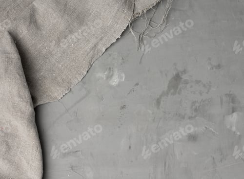 Preview: Linen kitchen gray towel on gray cement background