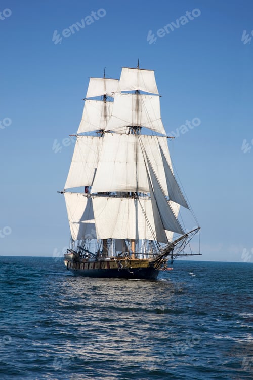 Preview: Tall Ship Sailing on Blue Waters