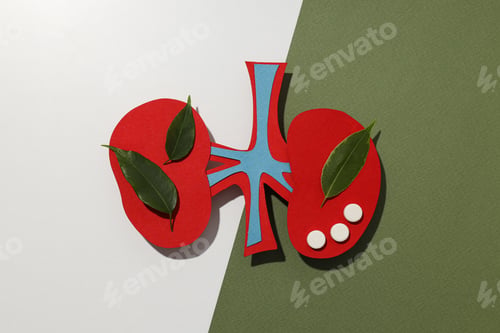 Preview: Kidneys on a light background, for National Kidney Month.